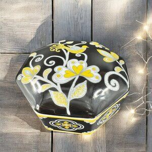 Vera Bradley Trinket Box Yellow Bird Covered Bowl Andrea by Sadek Porcelain VTG